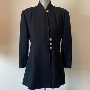 Asymmetric Wool Western Cowgirl Frontier Riding Jacket Black Size 6